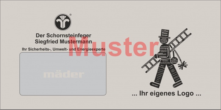 Briefumschläge Recycling DIN Lang "eigenes Design" schwarz / einseitig