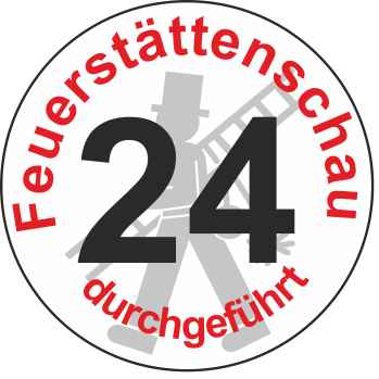 Jahreszahl - Etiketten "2024" "Feuerstättenschau durchgeführt"
