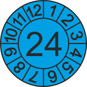 Jahreszahl - Etiketten "2024" auf Blatt