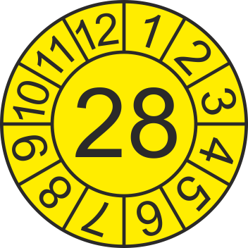 Jahreszahl - Etiketten "2028" auf Blatt