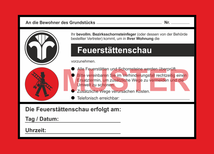 AZ 2-farbig "Feuerstättenschau" - DIN A5, ohne Firmeneindruck
