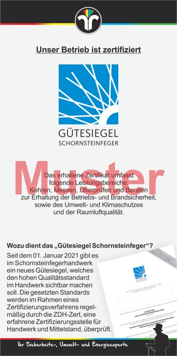 Kompakt-Flyer "Gütesiegel Schornsteinfeger", ohne Firmeneindruck