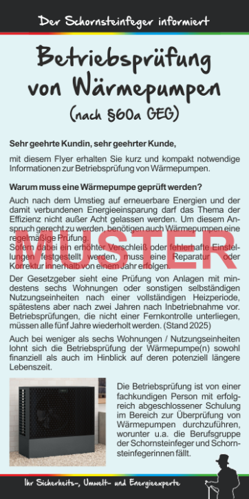 Kompakt-Flyer "Betriebsprüfung Wärmepumpe", ohne Firmeneindruck