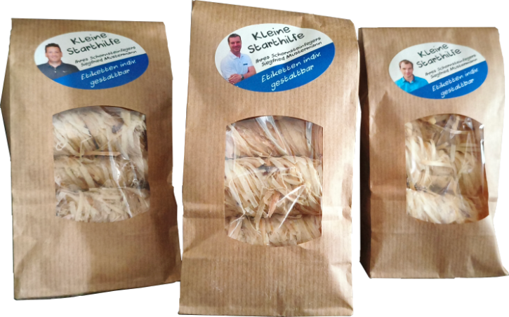 Bio-Anzünder aus Holzwolle - individuell