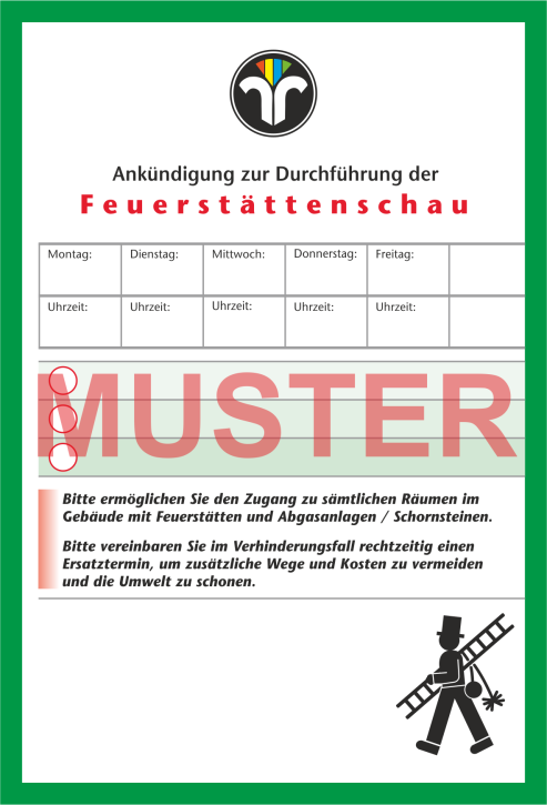 AZ "Feuerstättenschau" - DIN A6, ZIV-Logo, mit Streifengummierung, ohne Firmeneindruck AZ "Feuerstättenschau" - DIN A6, ZIV-Logo, mit Streifengummierung, ohne Firmeneindruck
