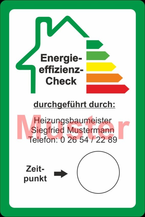 Haftetiketten "Energieeffizienz-Check", PET Folie weiß