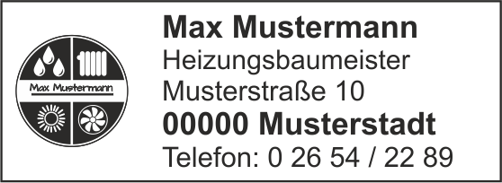 Printy 4912, Heizungsbauer "Ihr eigenes Logo" bis 5 Zeilen