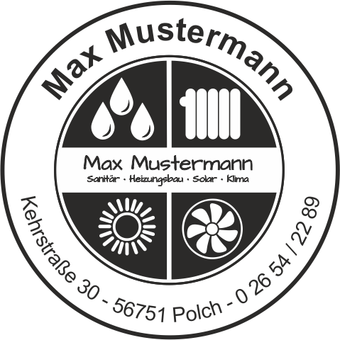 Printy 4642, Heizungsbauer "Ihr eigenes Logo", RUND