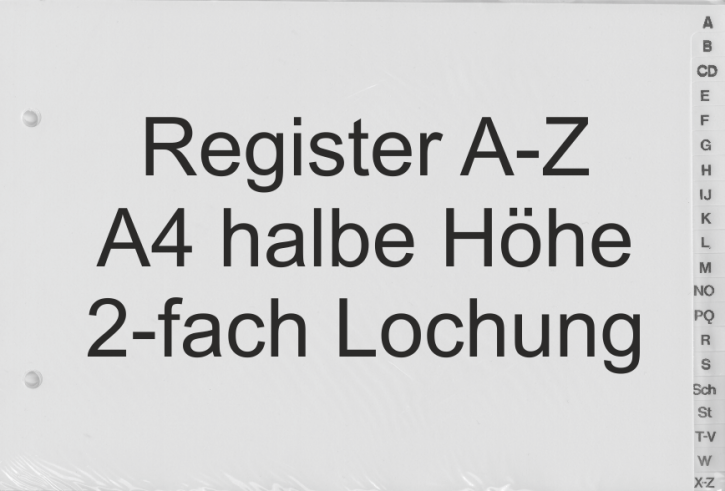 Register Buchstaben A-Z