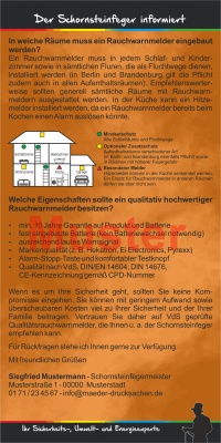 Kompakt-Flyer "Rauchwarnmelder", mit Firmeneindruck