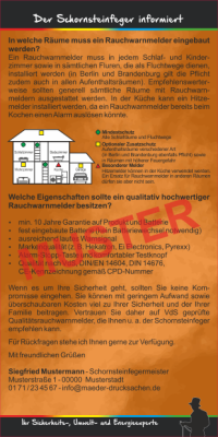 Kompakt-Flyer "Rauchwarnmelder", mit Firmeneindruck