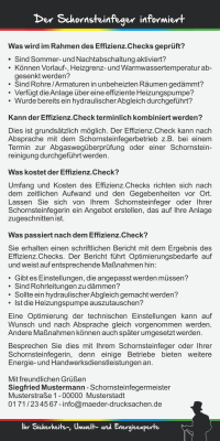 Kompakt-Flyer "Effizienz.Check", mit Firmeneindruck