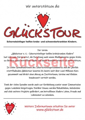 Ansagezettel als Postkarte, "Zum Glück..:" Florian, DIN A5, Schornsteinfeger
