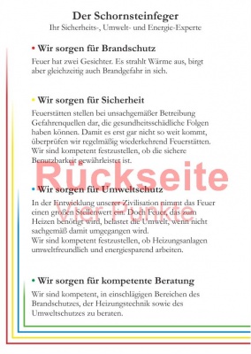 Ansagezettel als Postkarte, "Zum Glück..:" Florian, DIN A5, Schornsteinfeger